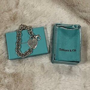 Authentic Tiffany Heart Charm Bracelet